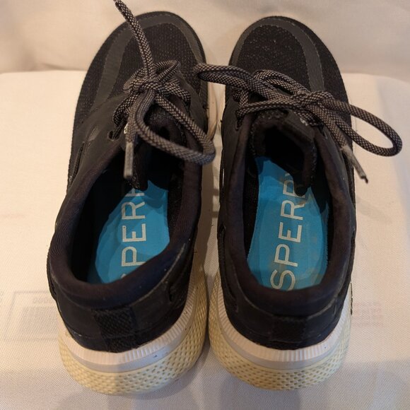 Sperry 7 SEAS Boat Shoes BLACK Size 6.5M - Picture 5 of 8